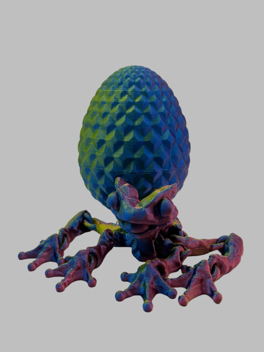 "Bubbles" 3D printed frog & egg combo in various color