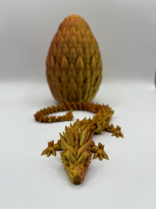"Copperian" - 3D printed dragon egg in Gold Copper